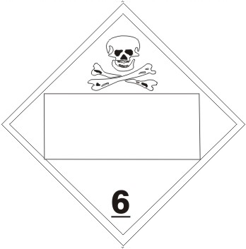 Poison Picto Blank Box - Class 6 DOT Placard |  DOT-1831
