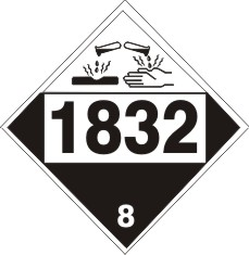 1832 Sulfuric Acid - Class 8 DOT Placard |  DOT-1832