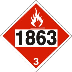1863 Fuel, Aviation, Turbine, Engine - Class 3 DOT Placard |  DOT-1863