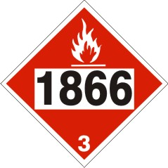 1866 Resin Solution - Class 3 DOT Placard |  DOT-1866