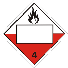 Flame Picto Blank - Class 4 DOT Placard |  DOT-2066