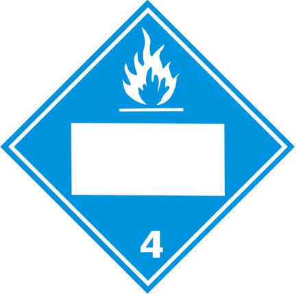 Flame Picto Blue Blank - Class 4 DOT Placard |  DOT-2077