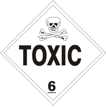 Poison Picto Toxic - Class 6 DOT Placard |  DOT-2081