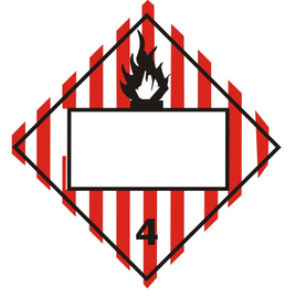 Flame Picto W/Stripe Background Blank - Class 4 DOT Placard | DOT-2188
