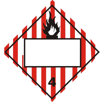 Flame Picto W/Stripe Background Blank - Class 4 DOT Placard | DOT-2188