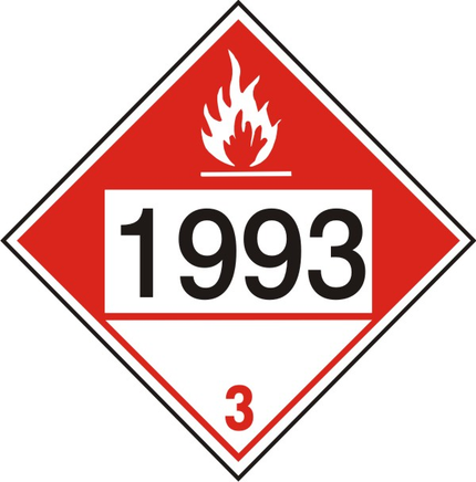 1993 Combustible Liquid With Triangle - Class 3 DOT Placard | DOT-2193
