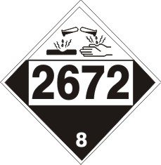 2672 Ammonia Solutions - Class 8 DOT Placard | DOT-2672