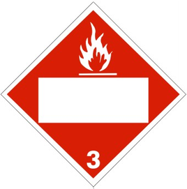 Flame Picto Flammable Liquid Blank - Class 3 DOT Placard | DOT-2679