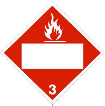 Flame Picto Flammable Liquid Blank - Class 3 DOT Placard | DOT-2679