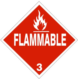 Flame Picto Flammable Liquid - Class 3 DOT Placard | DOT-2680