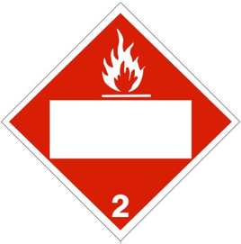 Flame Picto Flammable Liquid Blank - Class 2 DOT Placard | DOT-2683