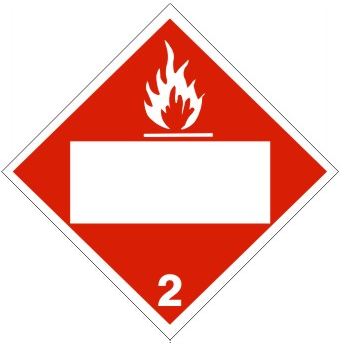 Flame Picto Flammable Liquid Blank - Class 2 DOT Placard | DOT-2683