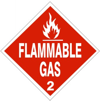 Flammable Gas - Class 2 DOT Placard | DOT-2684