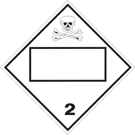 Poison/Toxic Gas With Picto Blank - Class 2 DOT Placard | DOT-2694