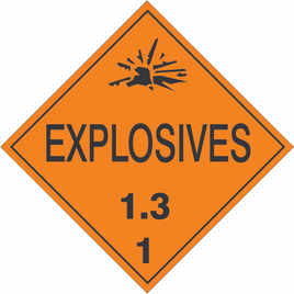 Explosives 1.3 - Class 1 DOT Placard | DOT-2817