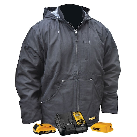 HEATED COAT KITTED-BLK-3X