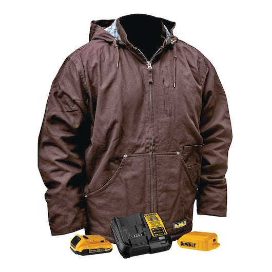 HEATED COAT KITTED-TOBACCO-XL