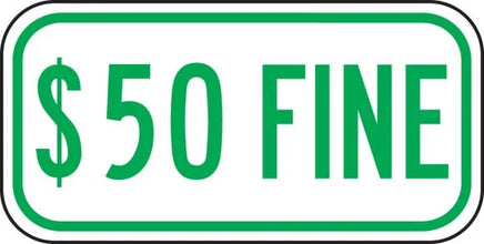 $50 Fine For Handicapped Parking - R7-8d