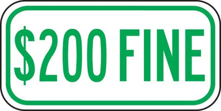 $200 Fine For Handicapped Parking - R7-8d