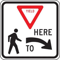 R1-5R - Yield Here To Pedestrian Graphic Right Arrow Signs