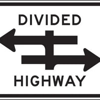 R6-3 - Divided Highway With Arrows Signs