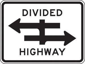 R6-3 - Divided Highway With Arrows Signs