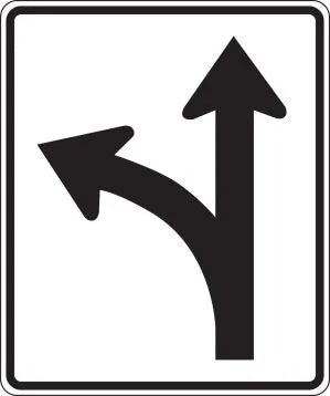 R3-6L - Left/Straight Optional Lane Signs