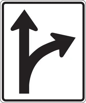 R3-6R - Right/Straight Optional Lane Signs
