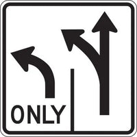 R3-8 - Advance Intersection Lane Control (2 Lane Left Turn Only - Right Lane Optional) Signs