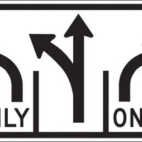 R3-8a - Advance Intersection Lane Control (3 Lane - Optional Middle) Signs