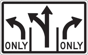 R3-8a - Advance Intersection Lane Control (3 Lane - Optional Middle) Signs