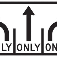 R3-8b - Advance Intersection Lane Control (3 Lane - Mandatory Middle) Signs