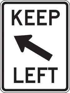 R4-8b - Keep Left With Up Left Arrow Signs