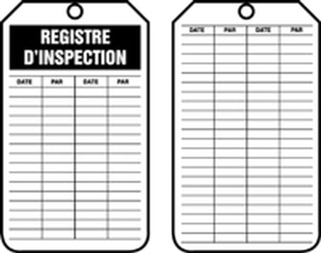 Safety Tag English/French: Inspection Record