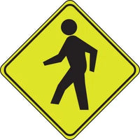 Fluorescent Yellow-Green Sign: Pedestrian Crossing