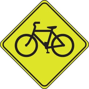 Fluorescent Yellow-Green Sign: Bicycle Crossing - 30x30 - DG Reflective