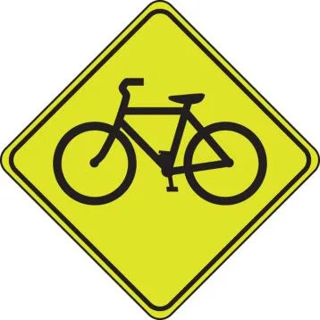 Fluorescent Yellow-Green Sign: Bicycle Crossing - 30x30 - DG Reflective