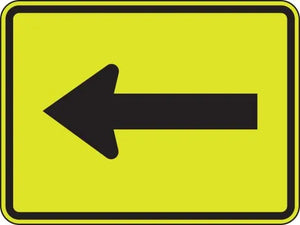 Yellow-Green Sign: Supplemental Arrow (Plaque) - 18x24 - DG Reflective