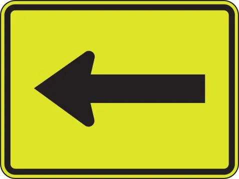Yellow-Green Sign: Supplemental Arrow (Plaque) - 18x24 - DG Reflective