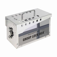 Group Lockout Box, Stainless Steel, Polycarbonate Sides, 13 Lock
