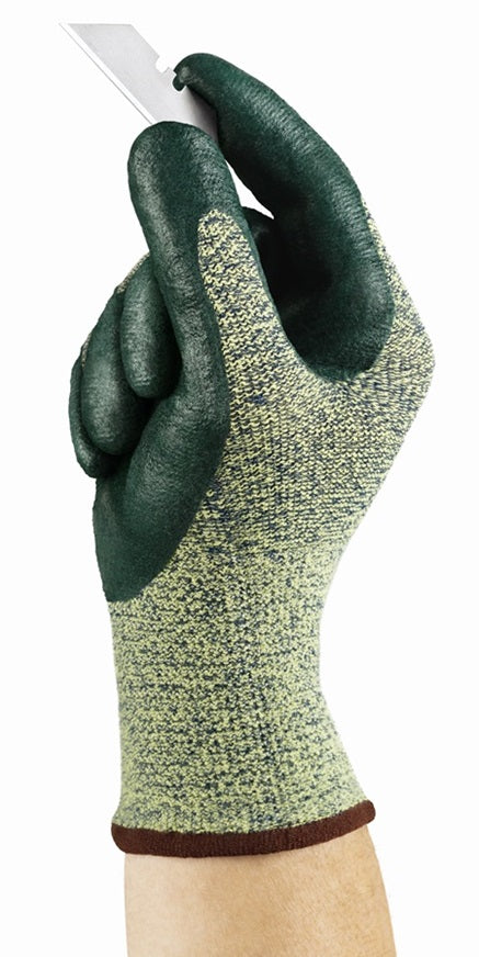 Nitrile Palm Coated Gloves, Size 8, Green/Yellow | 012-11-511-8