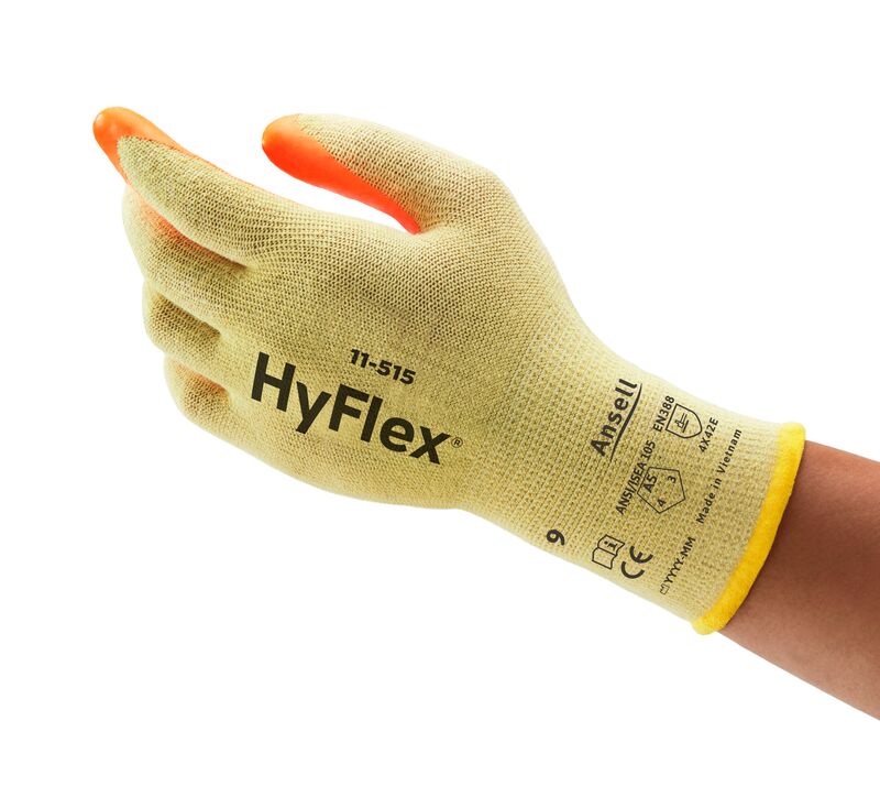 Cut Resistant Gloves with High Visibility, Coated, Size 9 | 11-515-9