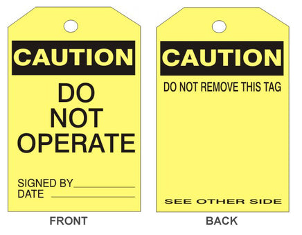 Caution Do Not Operate Accident Prevention Safety Tags | 204