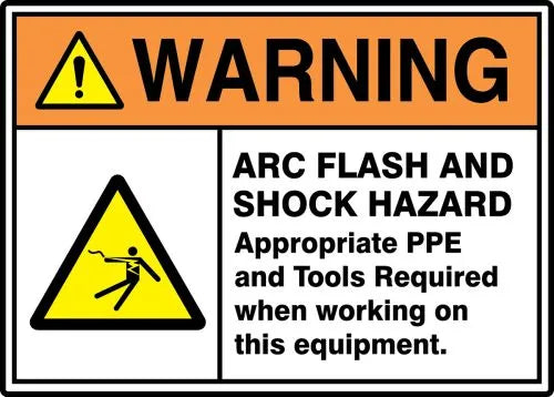 Safety Sign: Arc Flash And Shock Hazard - 10x14 - Adhesive Vinyl