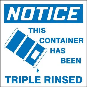 OSHA Notice Drum & Container Labels: This Container Has Been Triple Rinsed