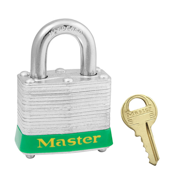 Laminated Steel Safety Padlock - Green