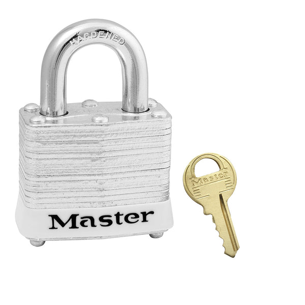 Laminated Steel Safety Padlock - White