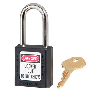 Zenex™ Thermoplastic Safety Lockout Padlock, 410, Black
