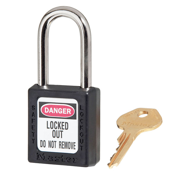 Zenex™ Thermoplastic Safety Lockout Padlock, 410, Black