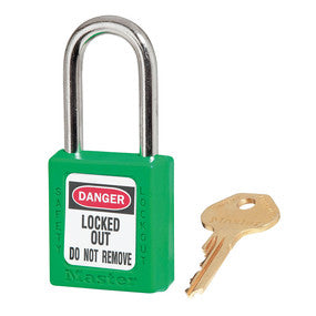 Zenex™ Thermoplastic Safety Lockout Padlock, 410, Green